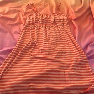 Pink striped dress with built in bra